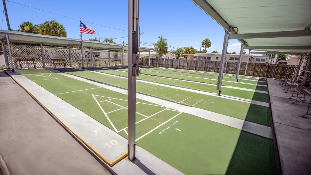 shuffleboard court at Boulevard Estates in Clearwater FL
