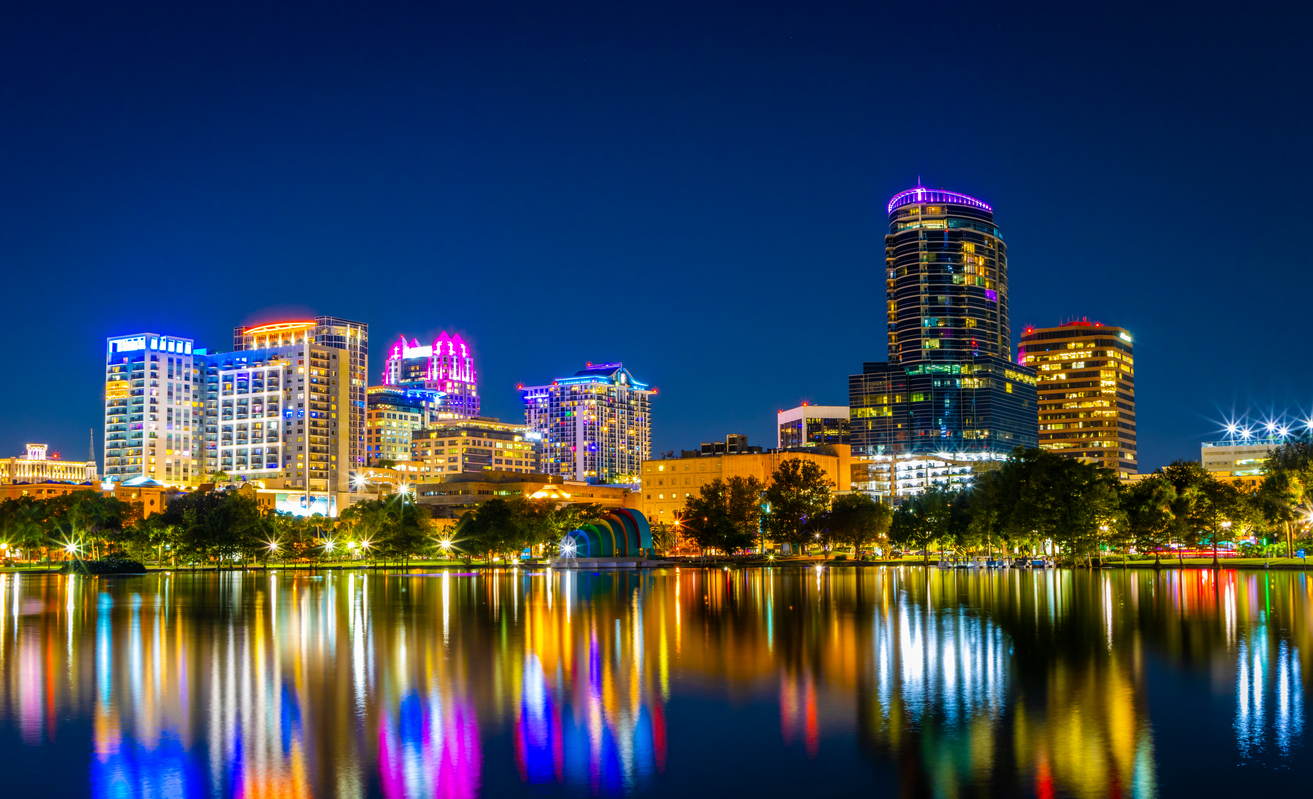 Orlando Florida city view in the evening